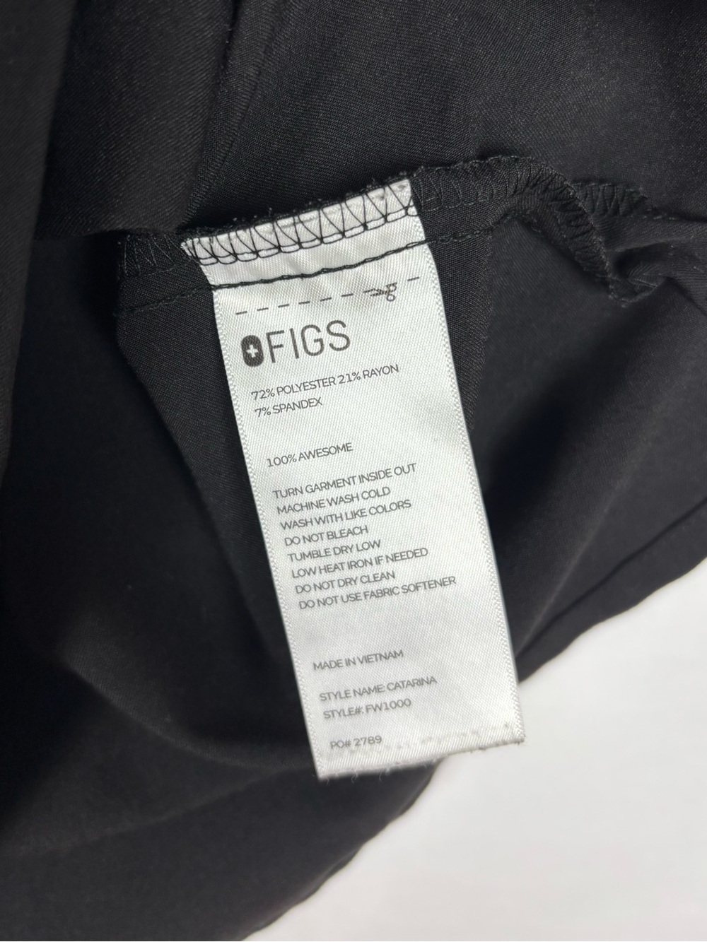 Figs Catarina Scrub Top Black Size XS. - Picture 6 of 7